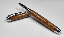 Rhodium Mawredd rollerball pen in Royal Brown Oak pic 2.jpg