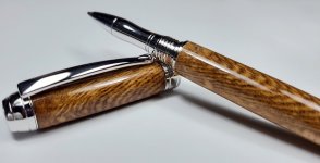 Rhodium Mawredd rollerball pen in Royal Brown Oak pic 3.jpg