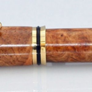 Jr Retro Gold Plated Rollerball Made from Amboyna Burl