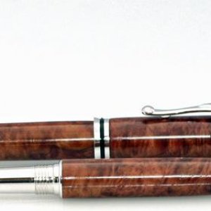 Renaissance Rollerball and Fountain PenMade From Amboyna Burl