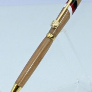 Gold plated Red White And Black Slimline made from Pear