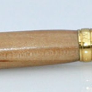Red White And Black Gold plated Slimline Pen made from Pear