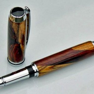Bocote and Cocobolo on a Chrome Plated Baron Pen