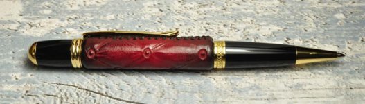 Pittswood Leather bound pen RED CHESTERFIELD.jpg
