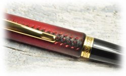 Pittswood Leather bound pen in Red distressed veg tan.jpg