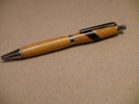 PSI  Slimline Pro click pen with Honey Locust & Padauk & red veneer accent.JPG