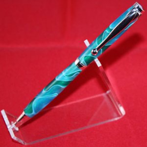 Sea green acrylic slimline pen