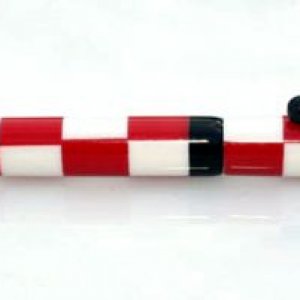 chequered red white corian pen