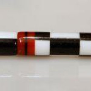 Segmented Black and White Corian slimline Pen