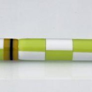 Segmented Green and White Corian slimline Pen