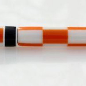 Segmented Orange and White Corian slimline Pen