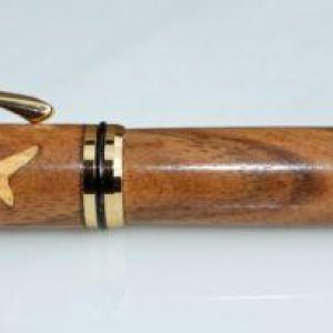 Walnut and Beech Baron Rollerball Pen