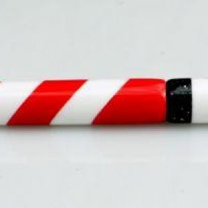 Red and White Corian Segmented Pen