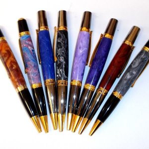 A selection of pens in Gemstone & acrylic