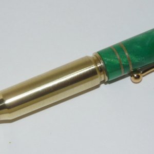 Polyester Green/Brass Bullet Pen