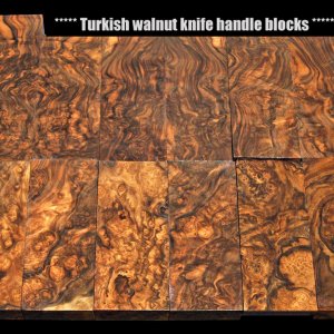 Burl & Exhibition grade Turkish walnut knife handle blocks