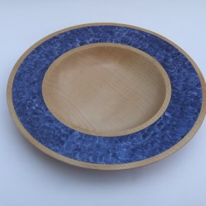 Blue rimmed bowl