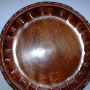 Brazilian Mahogany sculptured bowl top view