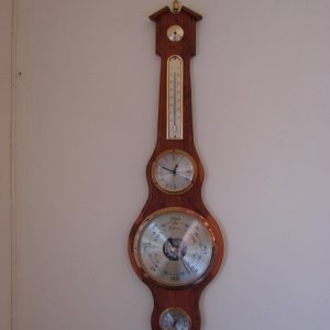 Banjo Barometer in Yew