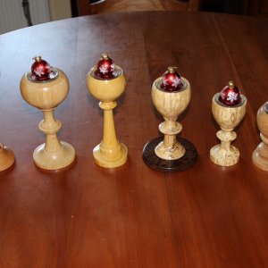 A few candle sticks all in a row