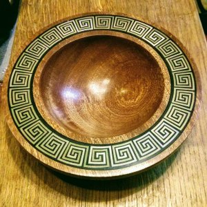 Bowl No 3 Sapele with Acrlic Inlay