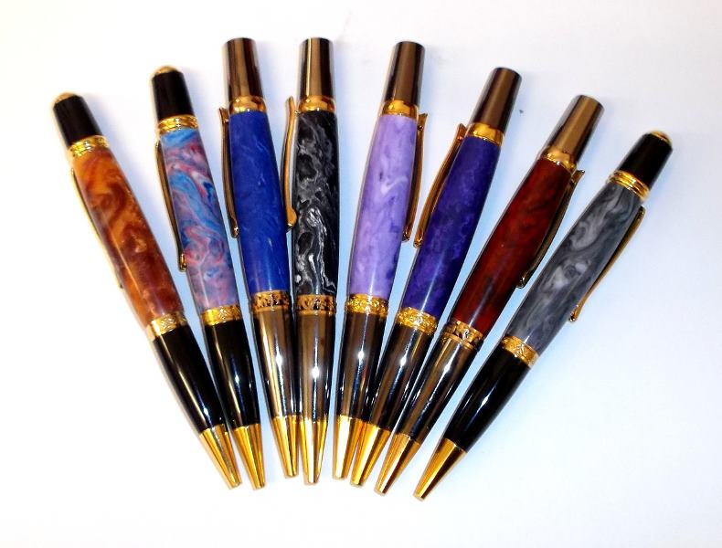 A selection of pens in Gemstone &amp; acrylic