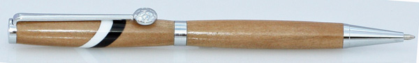 Black And White Chrome plated Slimline Pen