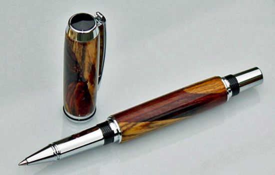 Bocote and Cocobolo on a Chrome Plated Baron Pen