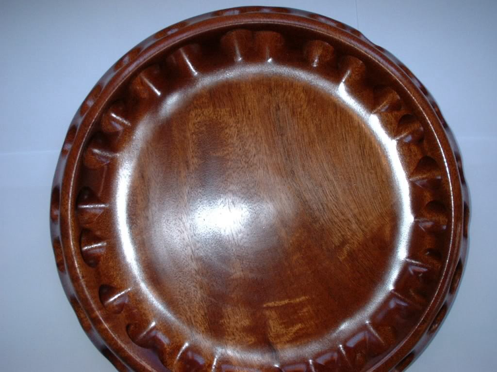 Brazilian Mahogany sculptured bowl top view