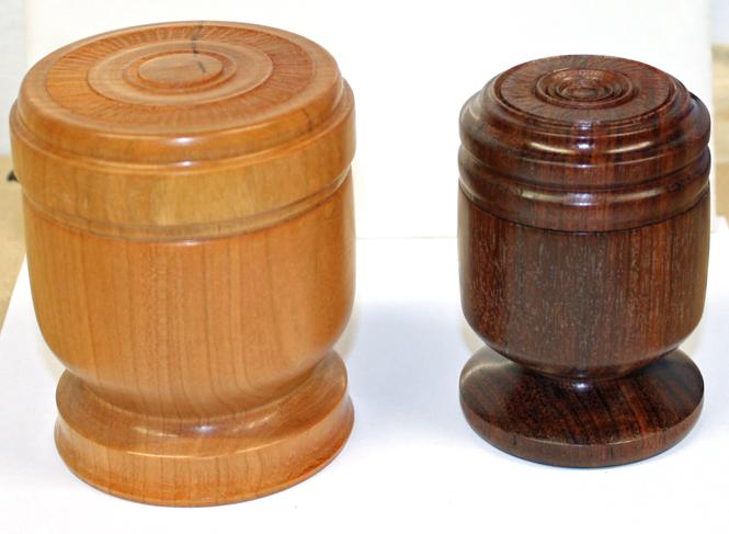 Cherry and Jarrah Turned Boxes