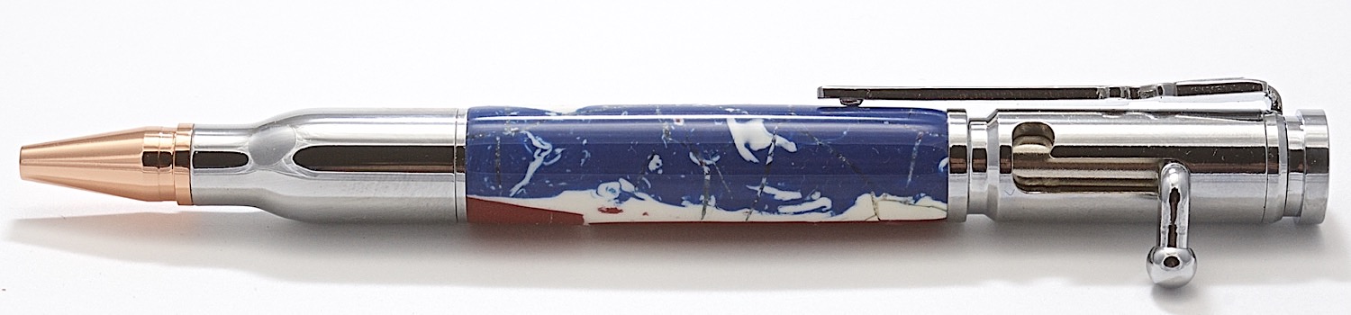 Chrome Bolt Action with Patriotic Blank