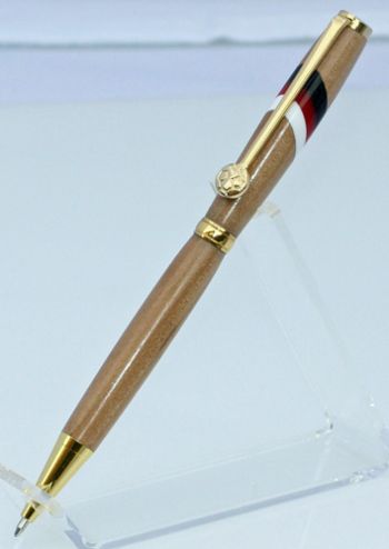 Gold plated Red White And Black Slimline made from Pear