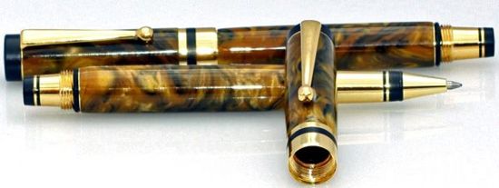 Gold Plated Rollerball and Fountain Pen Made from polyester Tiger Pattern F