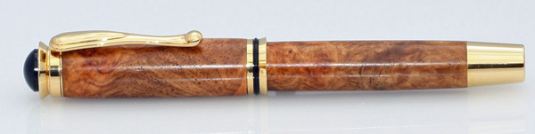 Jr Retro Gold Plated Rollerball Made from Amboyna Burl