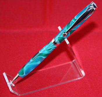 Sea green acrylic slimline pen