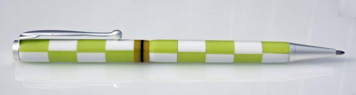 Segmented Green and White Corian slimline Pen