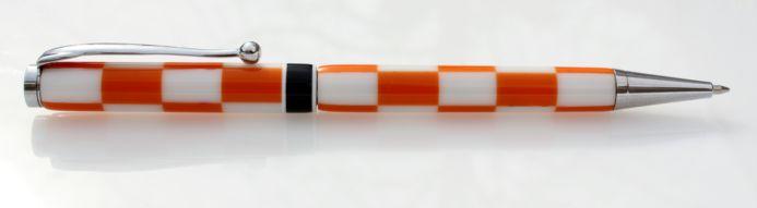 Segmented Orange and White Corian slimline Pen