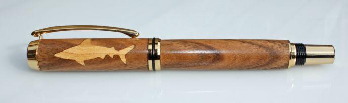 Walnut and Beech Baron Rollerball Pen