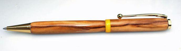 Yew on a Gold Plated Slimline Pen